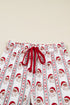 Striped Print Contrast Trim Wide Leg Pajama Lounge Set