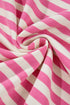 Striped Print Crew Neck T Shirt Drawstring Short Set