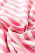 Striped Print Crew Neck T Shirt Drawstring Short Set