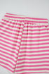 Striped Print Crew Neck T Shirt Drawstring Short Set