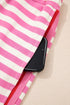 Striped Print Defined Trim Short Sleeve Loose Short Set