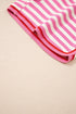 Striped Print Defined Trim Short Sleeve Loose Short Set