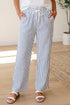 Striped Print Drawstring Elastic Waist Ankle Shift Pants