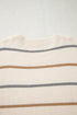 Striped Print Drop Shoulder Casual Knit Sweater
