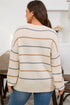 Striped Print Drop Shoulder Casual Knit Sweater