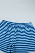 Striped Print Dropped Shoulder Tee Shorts Two Piece Loungewear