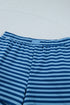 Striped Print Dropped Shoulder Tee Shorts Two Piece Loungewear