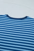 Striped Print Dropped Shoulder Tee Shorts Two Piece Loungewear
