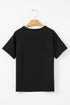 Striped Print Front Patch Pocket Casual Knit Tee