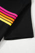 Striped Print Front Patch Pocket Casual Knit Tee
