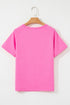 Striped Print Front Patch Pocket Casual Knit Tee