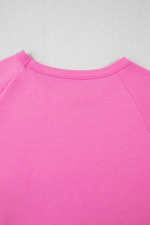 Striped Print Front Patch Pocket Casual Knit Tee