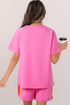 Striped Print Front Patch Pocket Casual Knit Tee