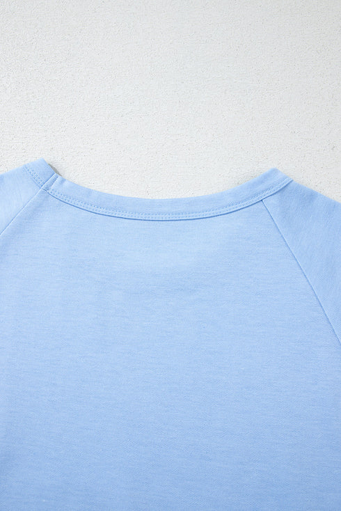 Striped Print Front Patch Pocket Casual Knit Tee