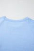 Striped Print Front Patch Pocket Casual Knit Tee