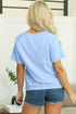 Striped Print Front Patch Pocket Casual Knit Tee