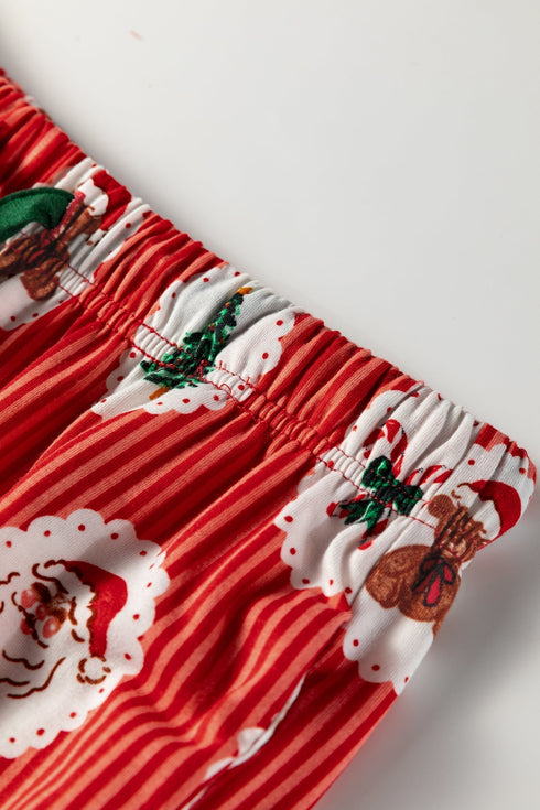 Striped Print Henley Long Sleeve Jogger Lounge Set