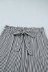 Striped Print Loose Fit Wide Leg Straight Bottoms