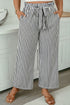 Striped Print Loose Fit Wide Leg Straight Bottoms