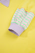 Striped Print Patchwork Crewneck Pullover Sweatshirt
