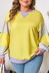Striped Print Patchwork Crewneck Pullover Sweatshirt
