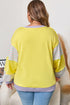 Striped Print Patchwork Crewneck Pullover Sweatshirt