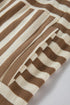 Striped Print Quarter Button Drop Sleeve Hoodie