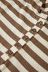 Striped Print Quarter Button Drop Sleeve Hoodie