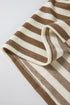 Striped Print Quarter Button Drop Sleeve Hoodie