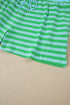 Striped Puff Sleeve Top Drawstring Shorts Matching Loungewear
