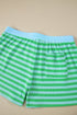 Striped Puff Sleeve Top Drawstring Shorts Matching Loungewear