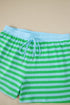 Striped Puff Sleeve Top Drawstring Shorts Matching Loungewear