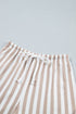 Striped Pullover Two Piece Drawstring Short Set
