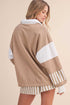 Striped Pullover Two Piece Drawstring Short Set