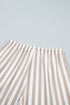 Striped Pullover Two Piece Drawstring Short Set