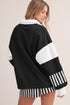 Striped Pullover Two Piece Drawstring Short Set