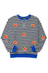 Striped Pumpkin Patch Crew Neck Pullover Sweatshirt