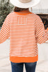 Striped Pumpkin Vibe Graphic Print Long Sleeve Tee