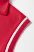 Striped Quarter Zip Collared Sleeveless Knit Sweater