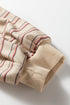 Striped Raw Edge Patchwork Raglan Long Sleeve Top
