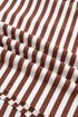 Striped Raw Seam Split Hem Loose Pullover Sweatshirt