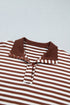 Striped Raw Seam Split Hem Loose Pullover Sweatshirt