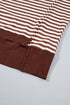 Striped Raw Seam Split Hem Loose Pullover Sweatshirt