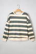 Striped Relaxed Fit Crew Neck Pullover Sweatshirt