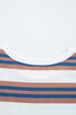 Striped Relaxed Fit Crew Neck Pullover Sweatshirt