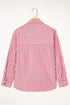 Striped Relaxed Fit Woven Long Sleeve Button Down Shirt