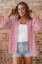 Striped Relaxed Fit Woven Long Sleeve Button Down Shirt