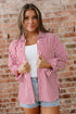 Striped Relaxed Fit Woven Long Sleeve Button Down Shirt