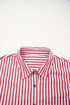 Striped Relaxed Fit Woven Long Sleeve Button Down Shirt