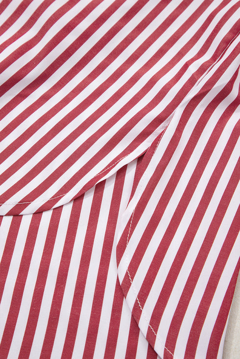 Striped Relaxed Fit Woven Long Sleeve Button Down Shirt